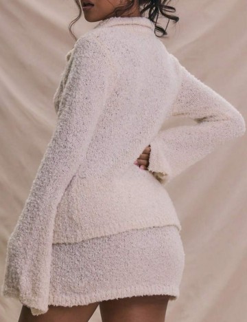 Pulover cu nasturi Shein MUSERA, crem