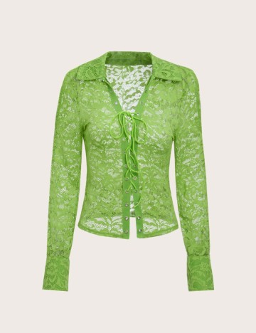 Cămașă casual Shein, verde