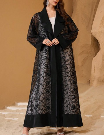 Cardigan lung Shein, negru