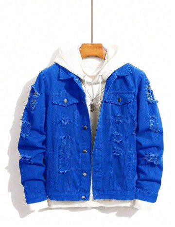 Geacă de blugi Shein MANFINITY, albastru