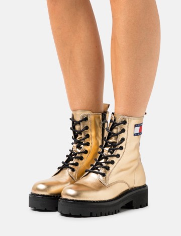 Ghete cu șireturi Tommy Jeans, auriu