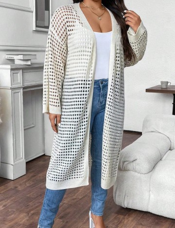 Cardigan Shein Curve+, crem