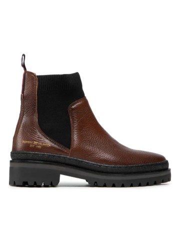 Botine Tommy Hilfiger, maro