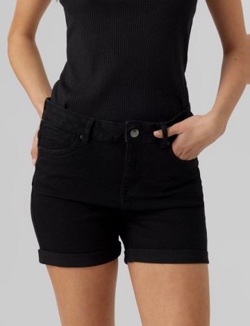 Pantaloni scurți de blugi Vero Moda, negru