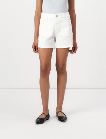 Pantaloni scurți de blugi Object, alb