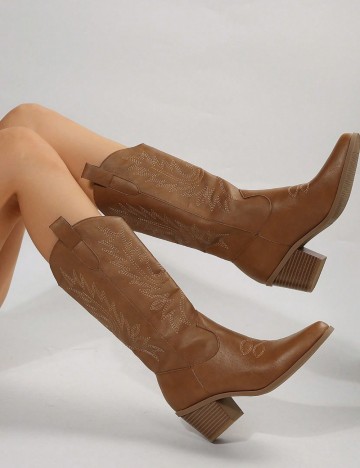 Cizme cu toc Shein, maro