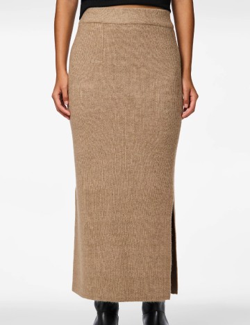 Fustă midi Pieces, maro