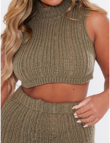 Top PRETTYLITTLETHING, kaki