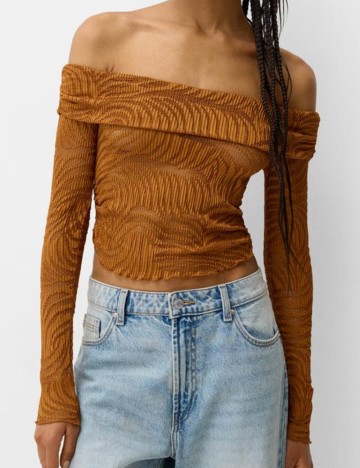 Top Bershka, cărămiziu