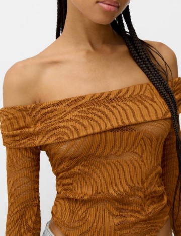 Top Bershka, cărămiziu