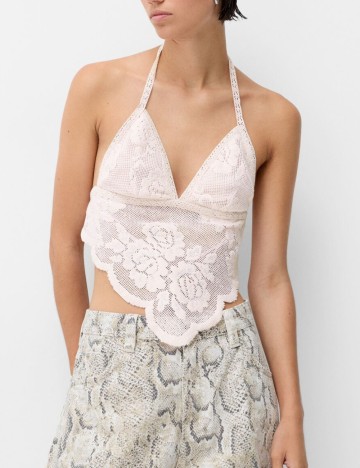 Top Bershka, roz prafuit