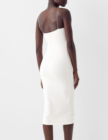 Rochie midi Bershka, alb