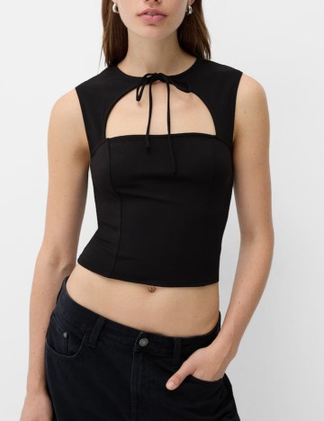 Top Bershka, negru