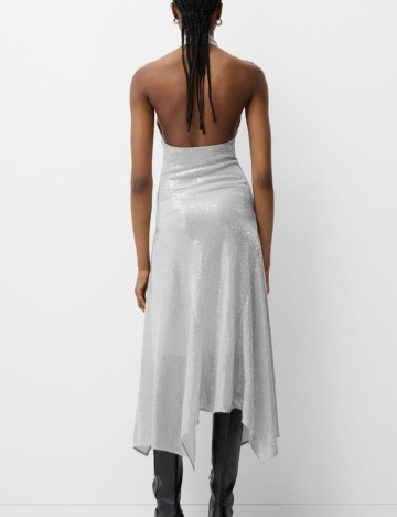 Rochie midi Bershka, argintiu