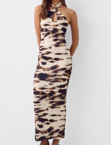 Rochie midi Bershka, mix culori