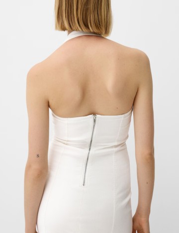 Rochie mini Bershka, alb
