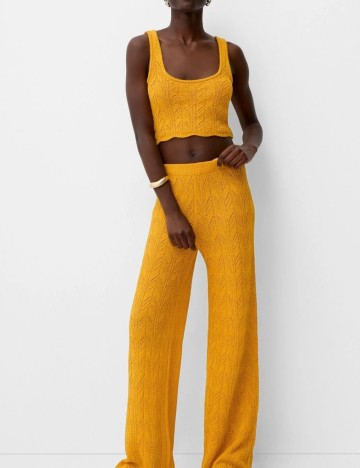 Top Bershka, galben muștar