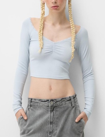 Top Bershka, albastru