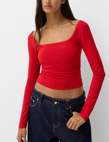 Bluză Bershka, roșu