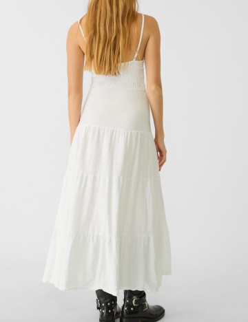 Rochie maxi Stradivarius, alb