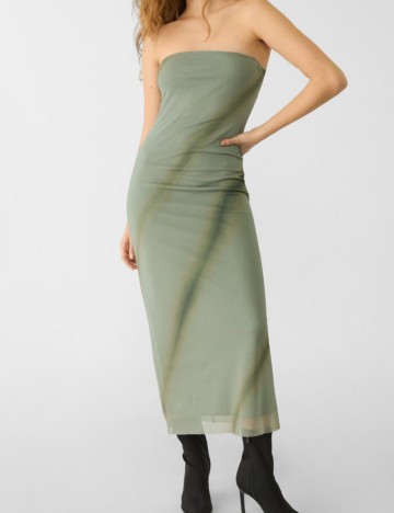 Rochie maxi Stradivarius, verde