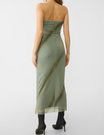 Rochie maxi Stradivarius, verde