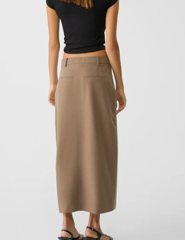 Fustă maxi Stradivarius, maro