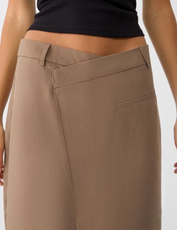 Fustă maxi Stradivarius, maro