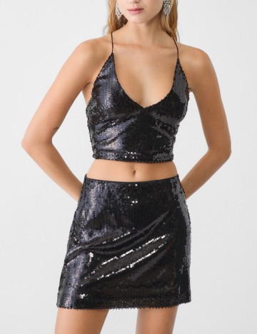 Fustă mini Stradivarius, negru