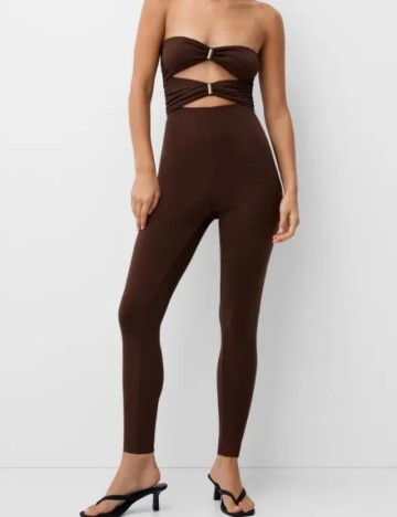 Salopetă lungă Bershka, maro