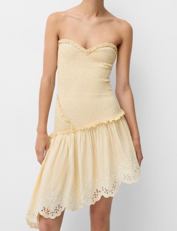 Rochie mini Bershka, crem
