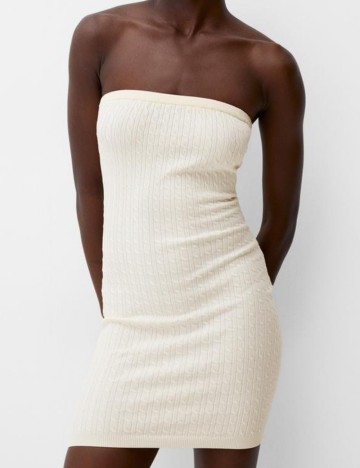 Rochie mini Bershka, crem