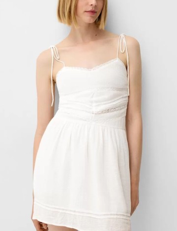 Rochie mini Bershka, alb