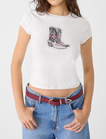 Tricou Stradivarius, alb