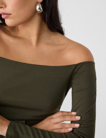 Bluză Stradivarius, kaki