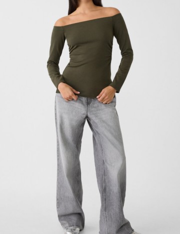 Bluză Stradivarius, kaki