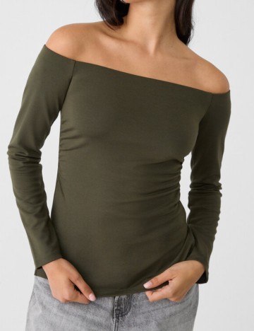 Bluză Stradivarius, kaki