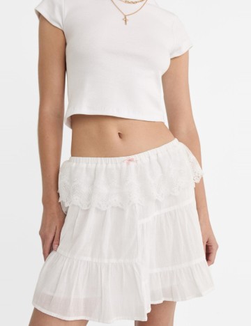 Fustă mini Stradivarius, alb