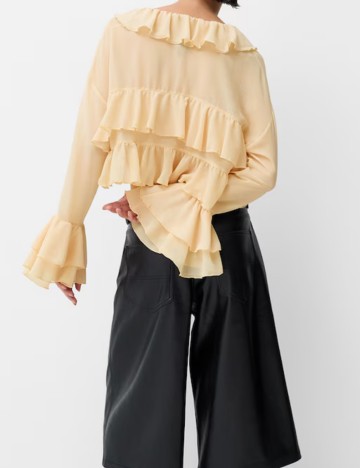 Cămașă Bershka, crem