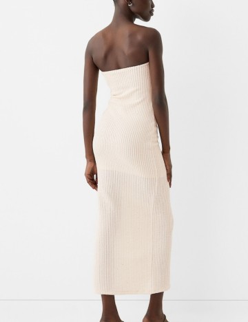 Rochie maxi Bershka, crem