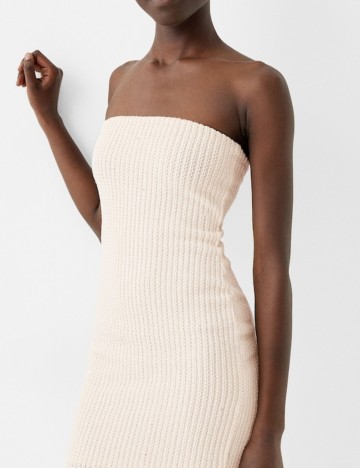 Rochie maxi Bershka, crem