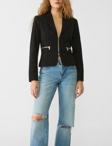 Sacou Stradivarius, negru