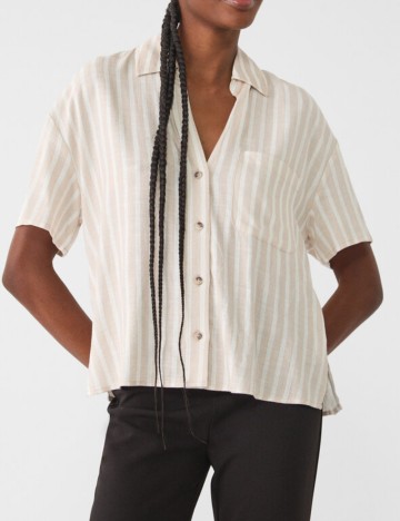 Cămașă cu m&acirc;necă scurtă Stradivarius, mix culori