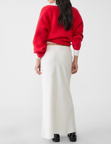 Fustă maxi Stradivarius, alb