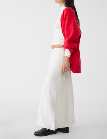 Fustă maxi Stradivarius, alb