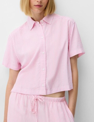 Cămașă cu m&acirc;necă scurtă Bershka, mix culori