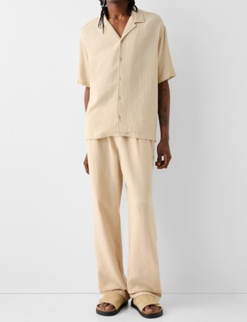 Pantaloni Bershka, crem