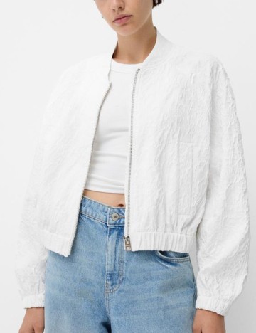 Jachetă Bershka, alb