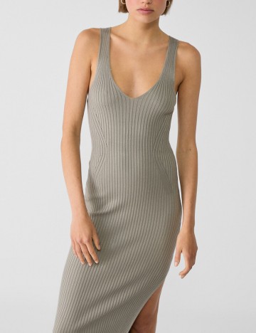 Rochie midi Stradivarius, verde