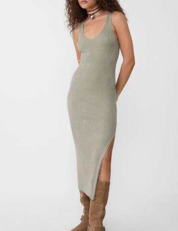 Rochie midi Stradivarius, verde